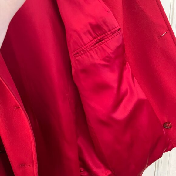 Pendleton Woman's Red 100% Italian Fabric Merino Wool Outdoor Warm Jacket Sz 14 - Picture 5 of 11